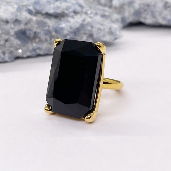 NEW Black Zirconium Stone Cocktail Ring - Picture 1 of 15